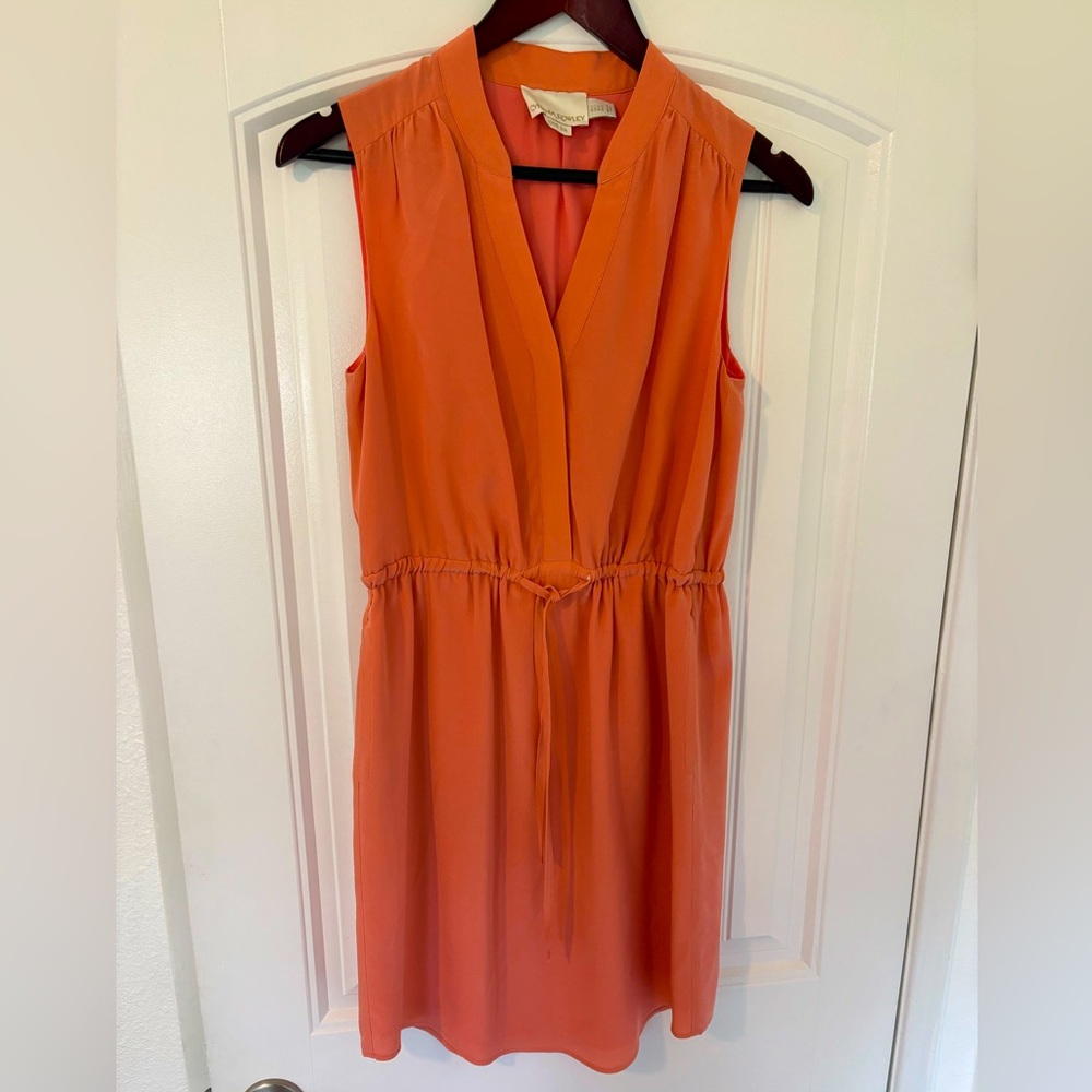 Cynthia Rowley Peach Silk Sleeveless V-Neck Mini Dress- Size 2 - Picture 2 of 8